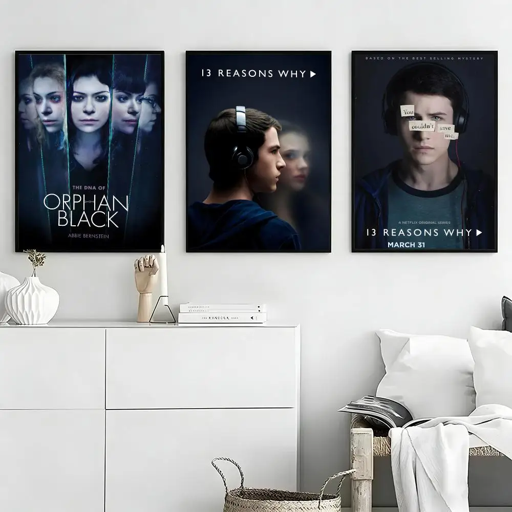 TV Series 13 Reasons Why Poster Self-adhesive Art Waterproof Paper Sticker Coffee House Bar Room Wall Decor