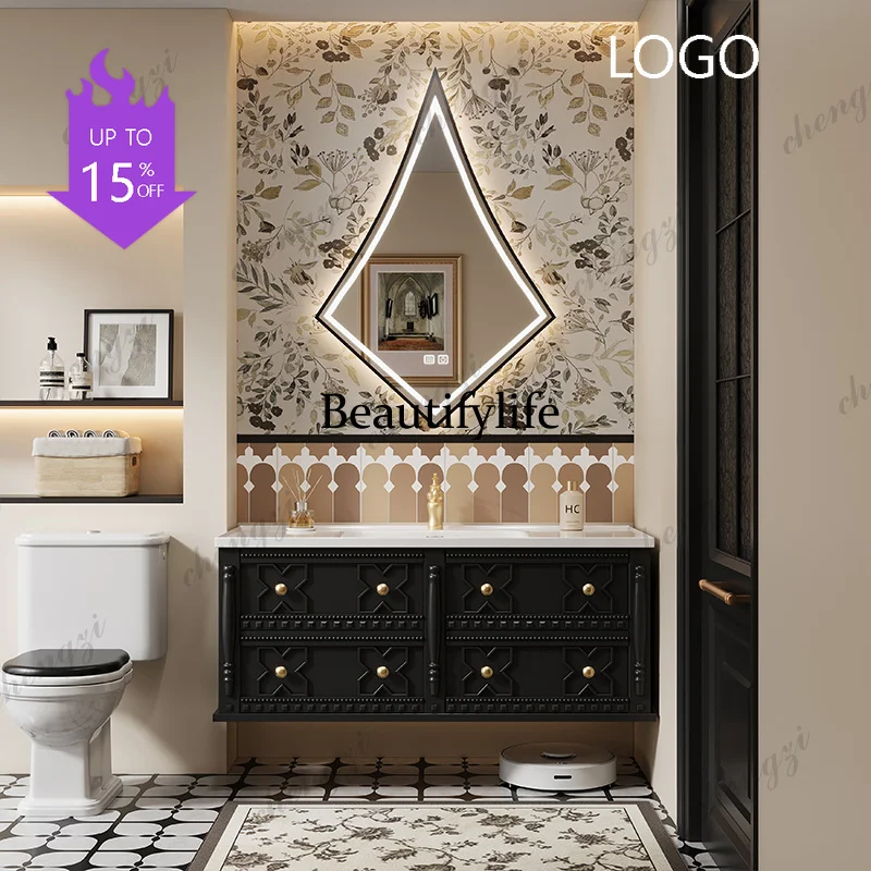 M183 Espejo Estético Moderno para Baño, Gabinete de Almacenamiento Vintage Flotante, Gabinete de Baño Flotante de Lujo, Mueble Moderno