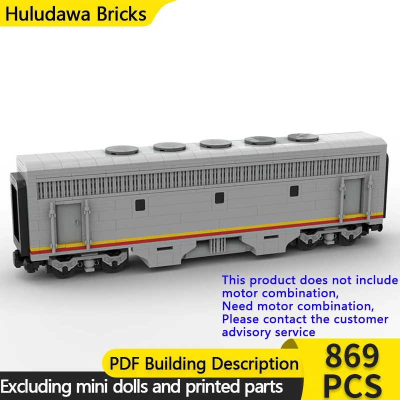 

City Car Model MOC Building Bricks Railway F7 Santa Fe Freight Wagon Modular Technology Gifts Holiday Assemble Children Toy Suit