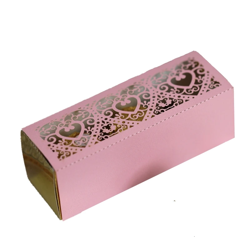 Wedding Party Candy Boxes for Chocolate Cookies Lipstick Cosmetic Packaging Hollow Flower Love Heart Boutique Gift Box Wholesale