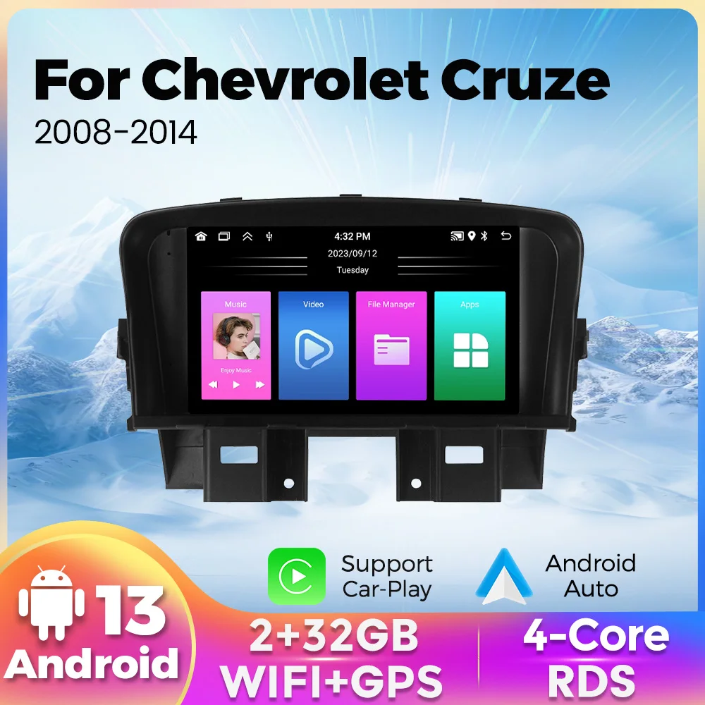 

Car Intelligent System Radio Multimedia Stereo Player Autoradio Headunit for Chevrolet Cruze 2008 - 2014 Carplay AUTO No DVD BT