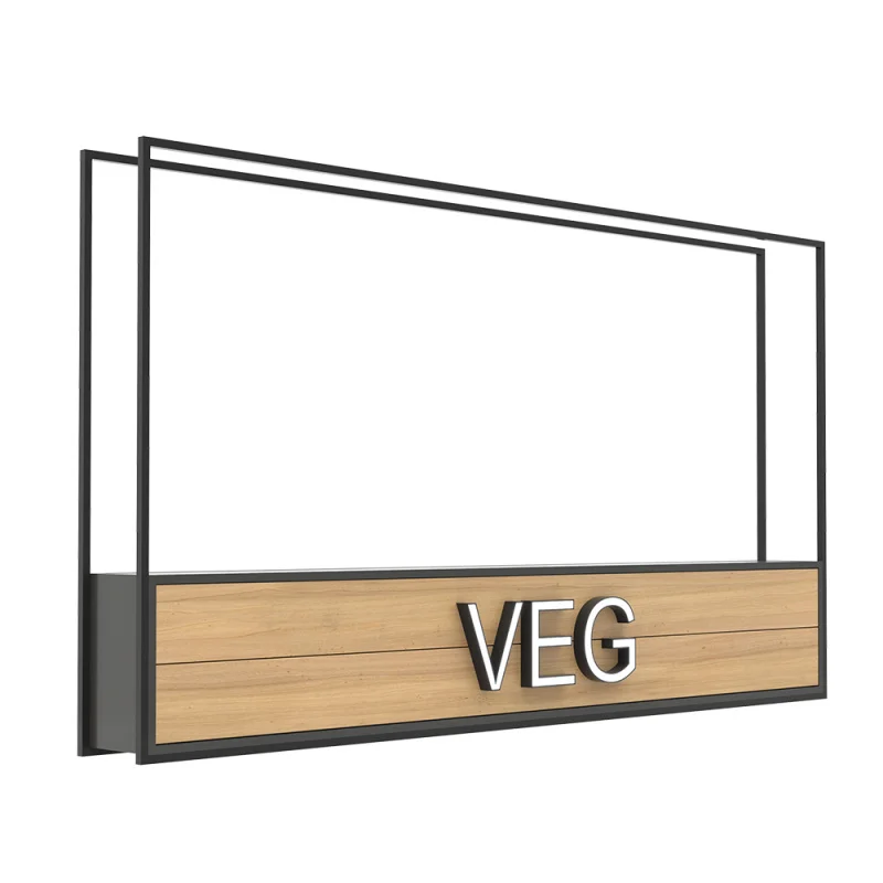 custom.Customized Height Color Increase Attractiveness Wood Iron Frames Plant Ceiling Box Supermarket Grocery