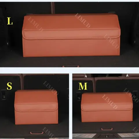 LIMUD Larger Capacity Car Trunk Organizer Leather for AUDI A1 A2 8Z A3 8p 8v 8y A4 B7 B8 B9 Stowing Tidying Car Interior Storage