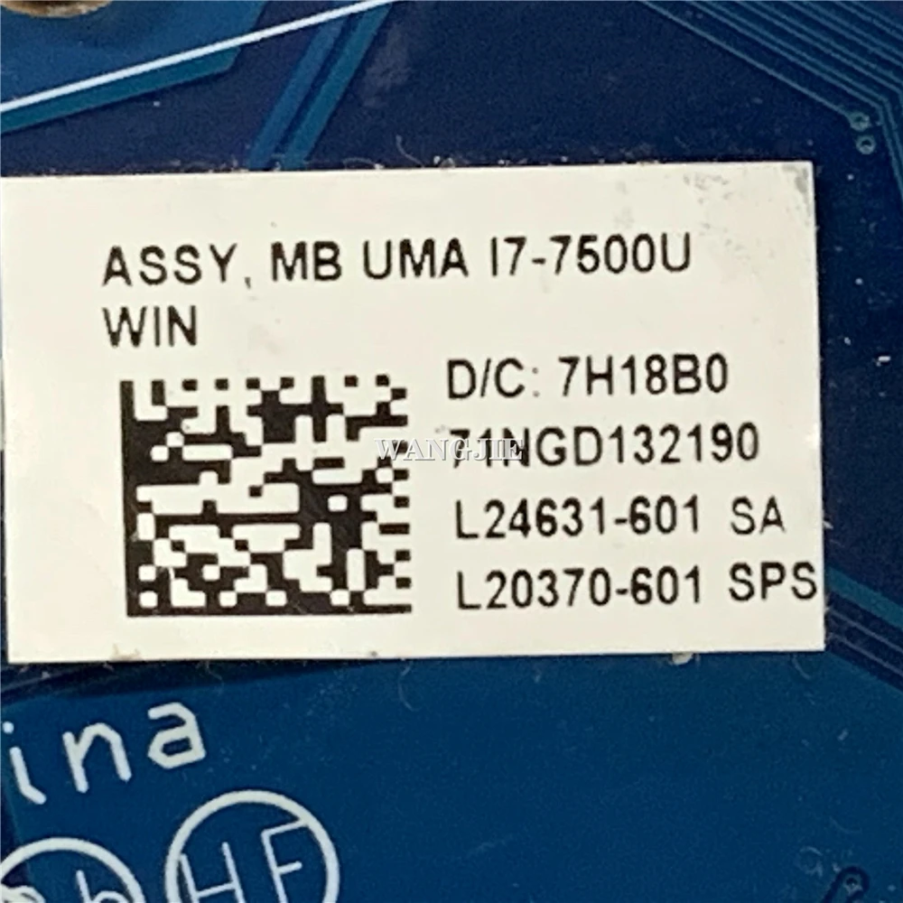 HP 파빌리온 250 G7 15-DA 노트북 마더보드용 중고 L20370-601 L20370-001, EPK50 LA-G07DP SR341 I7-7500U SR3TK I3-7020U 테스트 완료