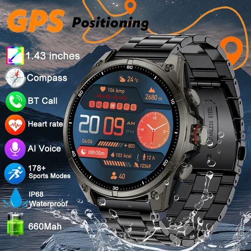 2025年最新 Huawei GPSスマートウォッチ メンズ 466*466 AMOLED HD高精度GPSコンパス Bluetooth通話 健康モニター IP69防水 スイミングウォッチ
