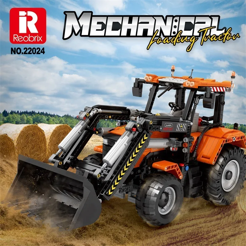 

Reobrix 22024 Technology Engineering Building Blocks Loader Tractor Remote Control Model Educational Assembly Toy