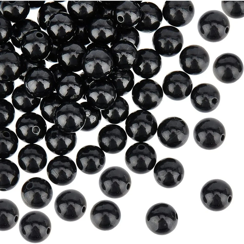 100Pcs Natural Tourmaline Round Beads 6mm Genuine Black Tourmaline Stone Gemstone Beads Undyed Loose Round Smooth Beads for