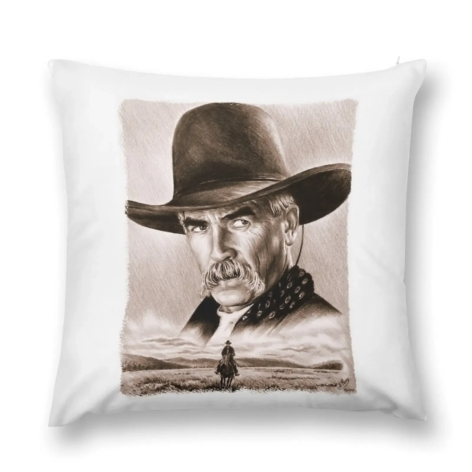 

Sam Elliot Actor Received Many National Awards Golden Globe Academy The Lone Rider Sepia Gift For Throw Pillow