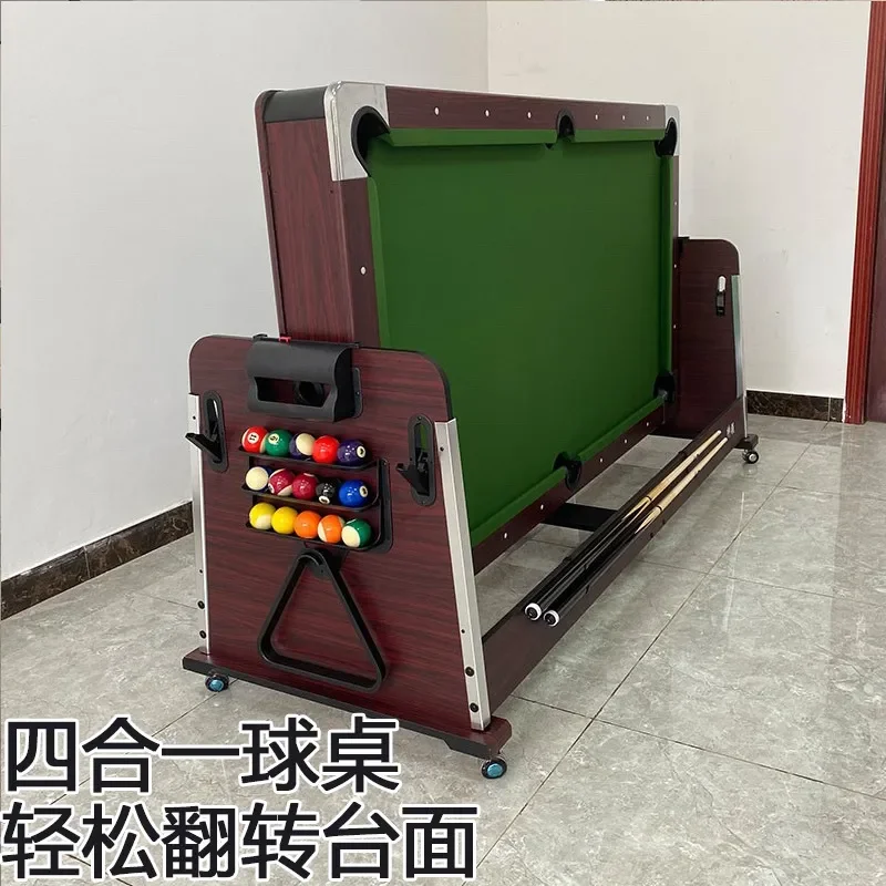 4 in 1 Pool Table with Pong Top Automatic Ball Return Multi Game Table for Home Indoor Adult Standard Size Air Hockey