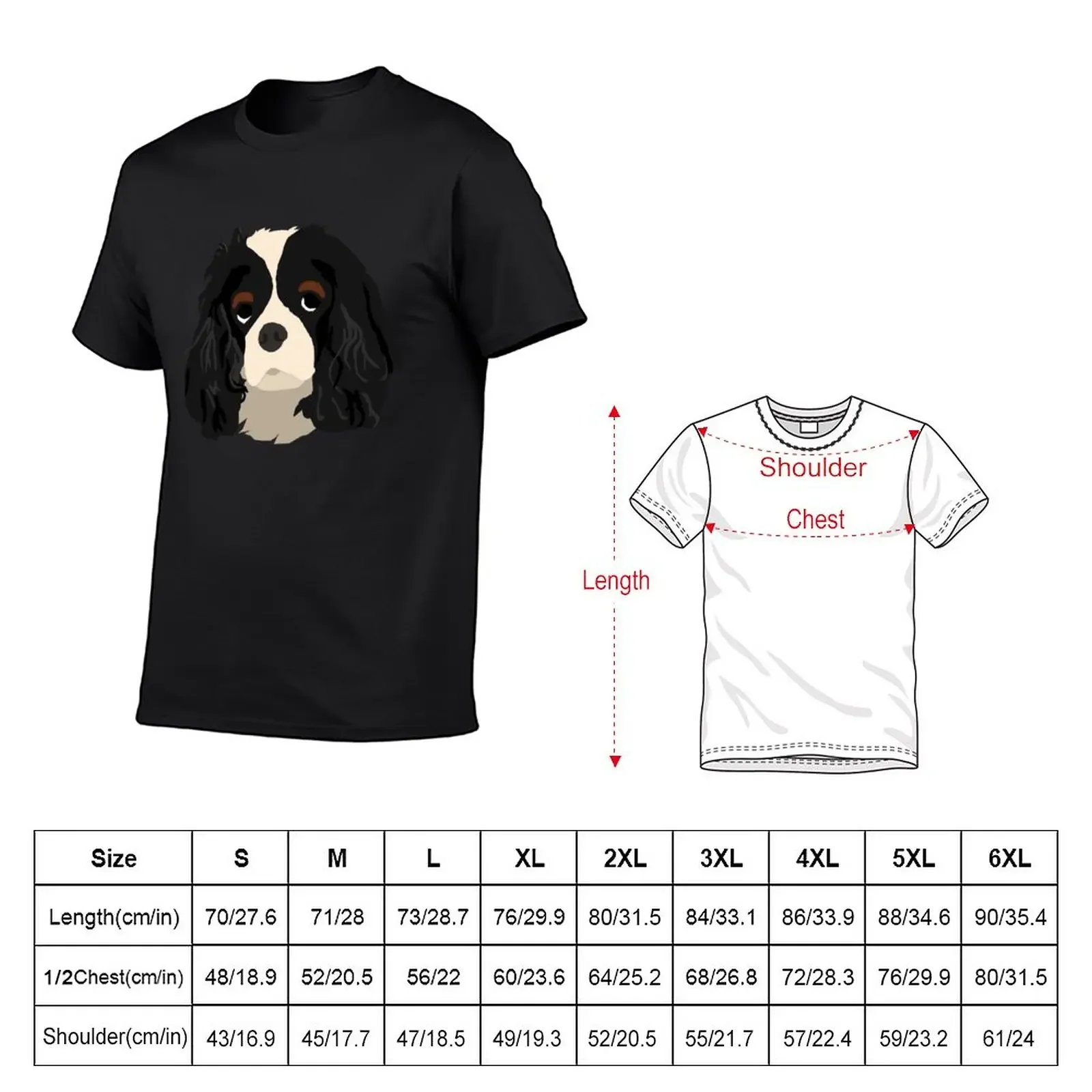 TriColor Cavalier King Charles Spaniel T-Shirt summer clothes Blouse t shirts for men graphic