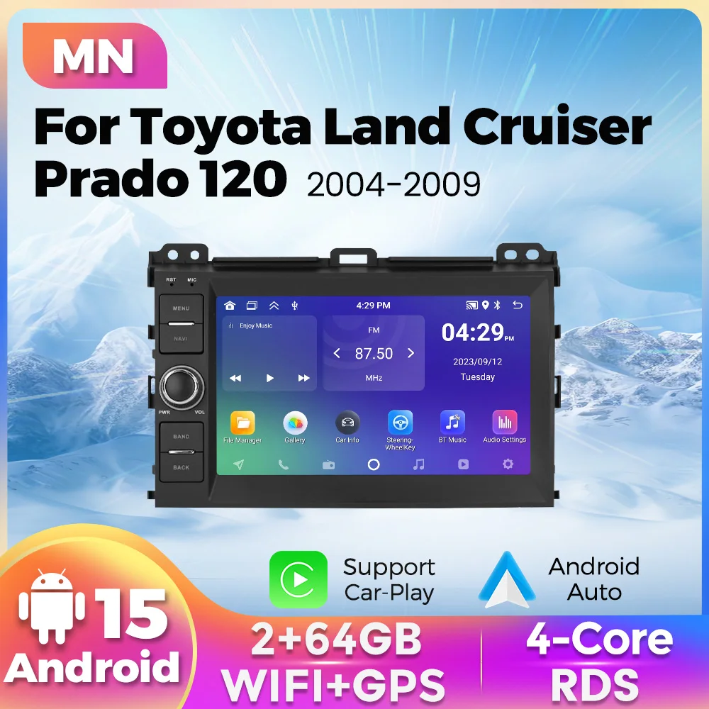 MEKEDE&NAVIFLY 8'' Auto Radio Carplay Multimidia Player Für Toyota Land Cruiser Prado 120 2004-2009 Intelligente auto audio system