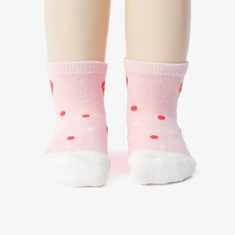 6/12 Paar rutschfeste Socken für Mädchen, niedliches Cartoon-Blumen-Herz-Streifenmuster, Bodensocken für Kinder, Babys, Kleinkinder, für alle Jahreszeiten – Detail 8