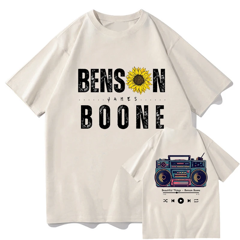 

Benson Boone Beautiful Things Funny T Shirts Y2k Cute Tops Unisex 100% Cotton O-neck T-shirts For Women Streetwear Short Sleeve