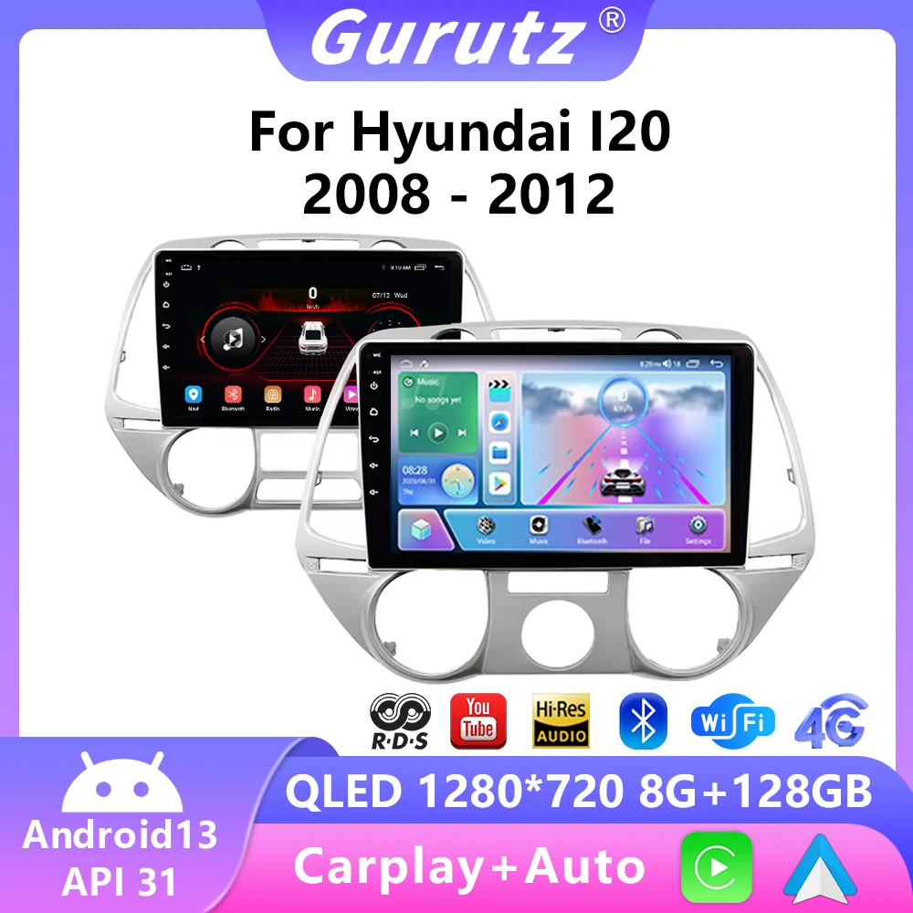 

Автомагнитола 2 Din, Android 13, мультимедийный видеоплеер для Hyundai I20 2008-2012, GPS-навигация, Carplay, стерео, без DVD, DSP