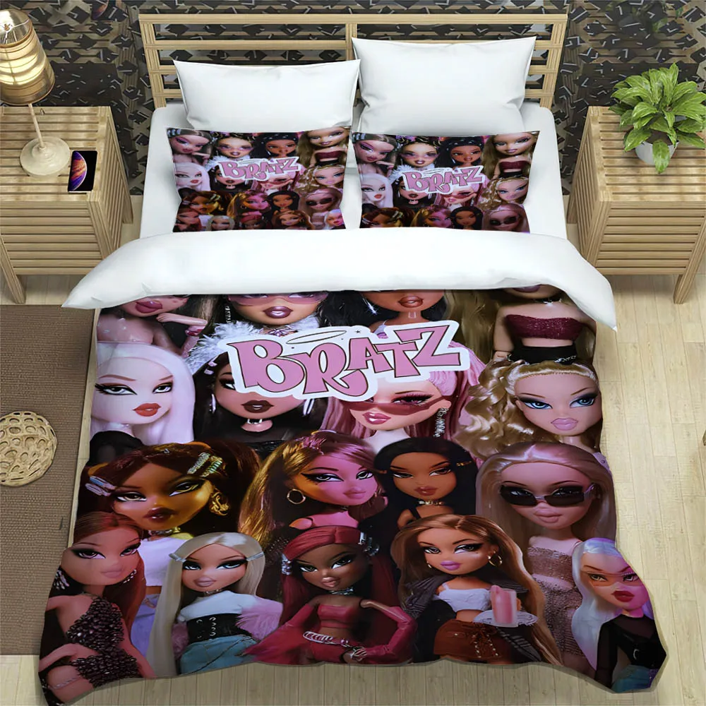 Bratz cartoon printed Bedding Sets exquisite bed supplies set duvet cover bed comforter set bedding set luxury birthday gift