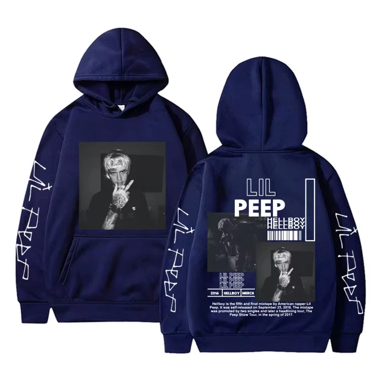 

Rapper Lil Peep Hell Boy Crybaby Graphics Hoodie Men Women Hip Hop Fashion Oversized Sweatshirt Men's Casual Vintage Streetwear