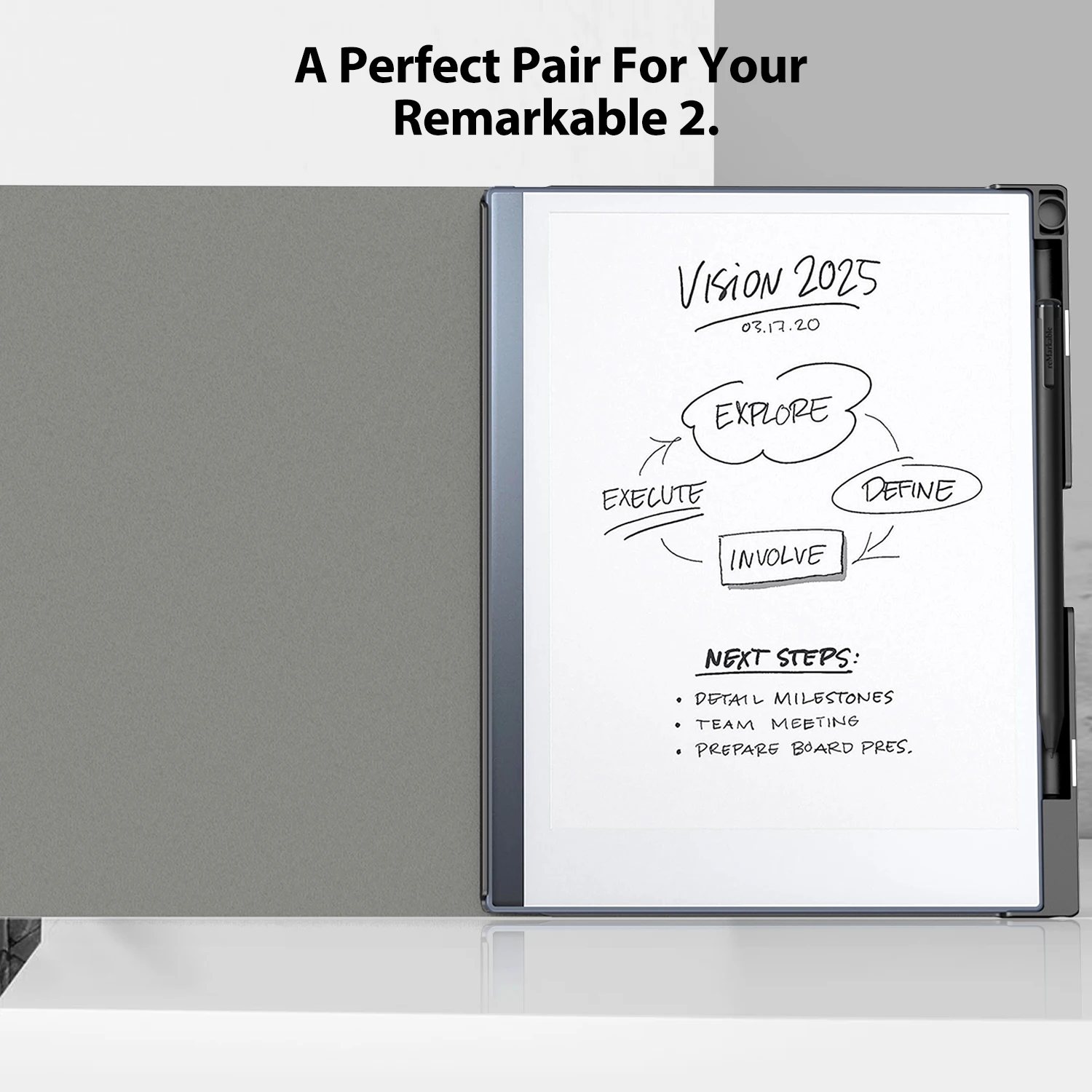 For Remarkable 2 Tablet Case Multiple Viewing Angles Folding Case with Pen Holder for Remarkable 2 Paper Tablet 10.3\