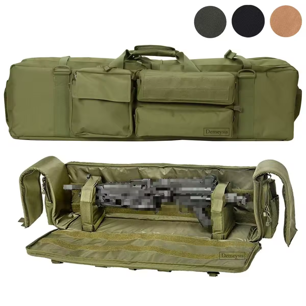 Bolsa táctica para pistola doble, bolso de hombro para transporte de Rifle de caza al aire libre, bolsas para pistola de Paintball Airsoft para M249 M4A1 M16 AR15