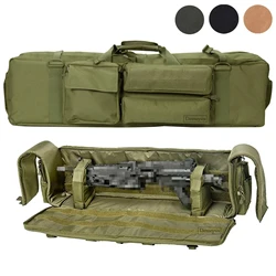 Tactical Dual Gun Bag Outdoor Hunting Rifle Carrying Shoulder Bag Shooting Airsoft Paintball Gun Bags for M249 M4A1 M16 AR15