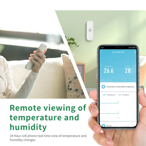 Imagen 2 del producto Sensor inteligente de temperatura y humedad WIFI, 2,4G, aplicación remota Tuya, Control SmartLife, funciona con el asistente de Google Alexa