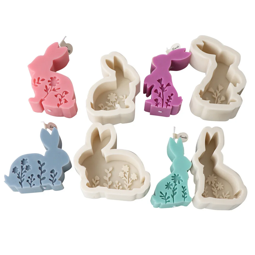 Bunny Candle Mold Handicrafts Candle Making Mold DIY Soap Epoxy Resin Silicone Mould