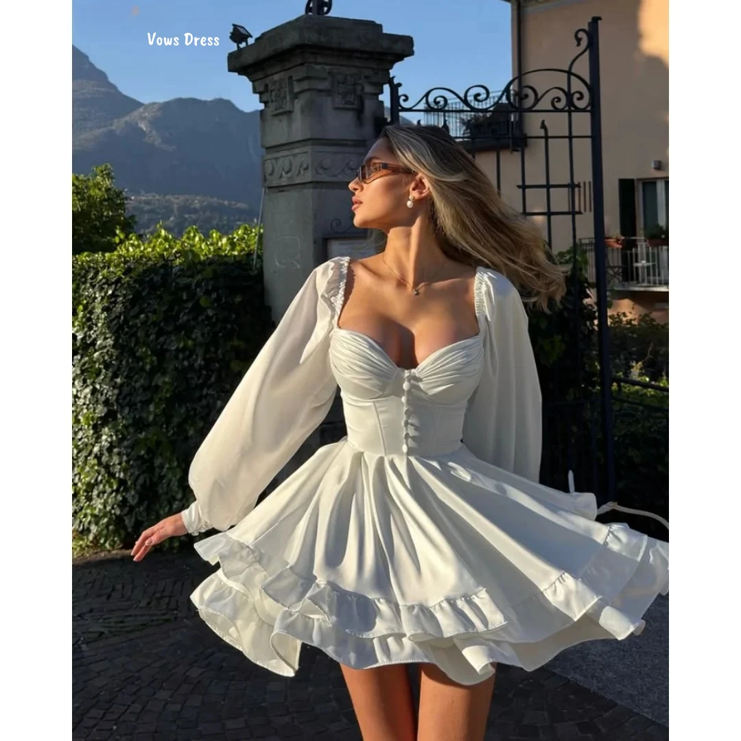 

Vows Square Leader Evening Dresses Woman Elegant Women's Dresses for Wedding Party DressRobe Soiree White Ball Gown Dress Prom