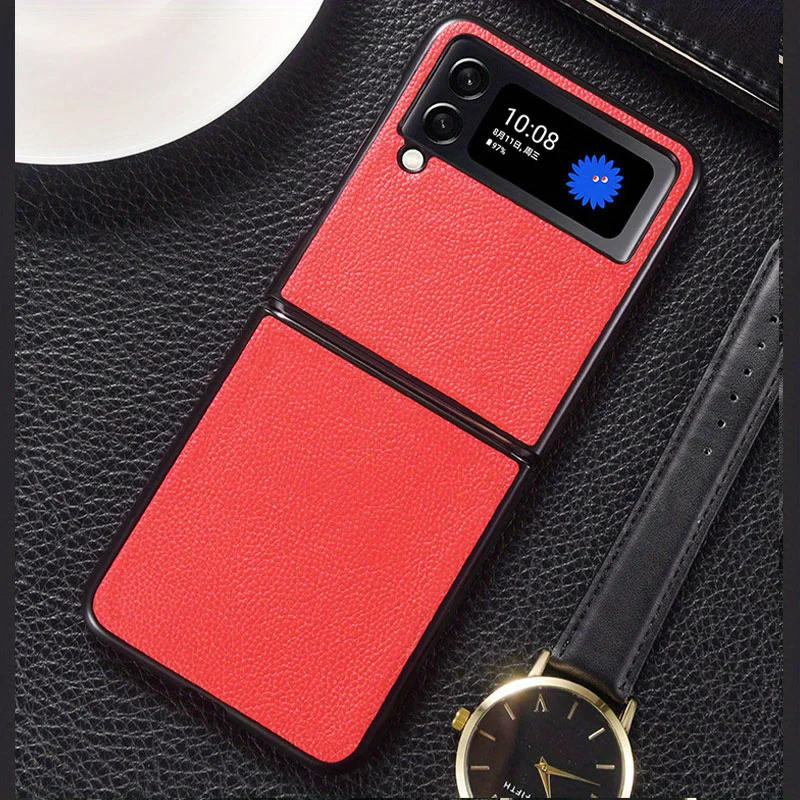 Luxuriöse Business-Style Retro Litchi-Textur Hülle für Samsung Galaxy Z Flip 8 6 5 4 3 5G Flip7 FE Ultra Dünne Harte Stoßfeste Abdeckung – Detail 8