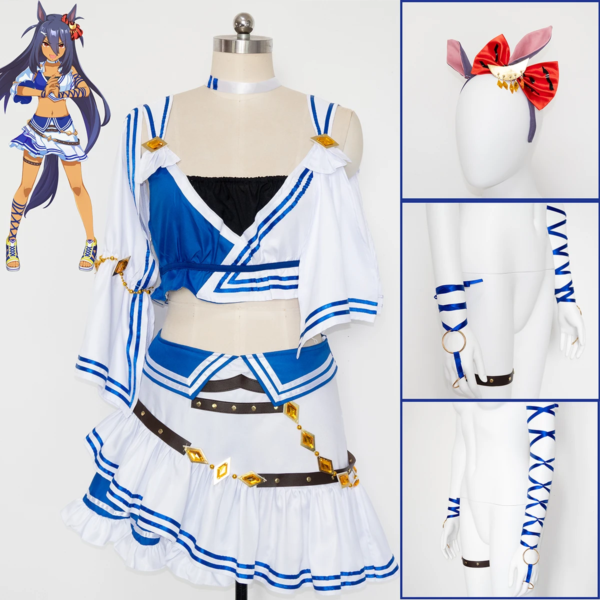 Costume de cosplay Umamusume: Pretty Derby Hishi Amazon, version course Rigil de l'équipe d'anime. Tenue, robe, vêtements