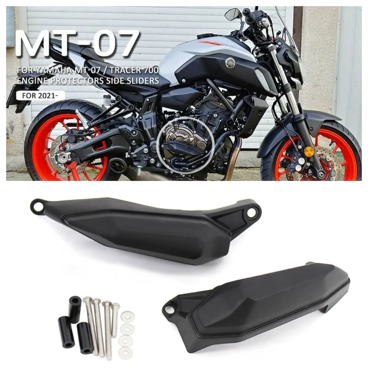 Motorcycle Frame Sliders Protector Anti-scratch Engine Guard Black Crash Pad Falling Protection For YAMAHA Tracer 7 MT-07 Tracer