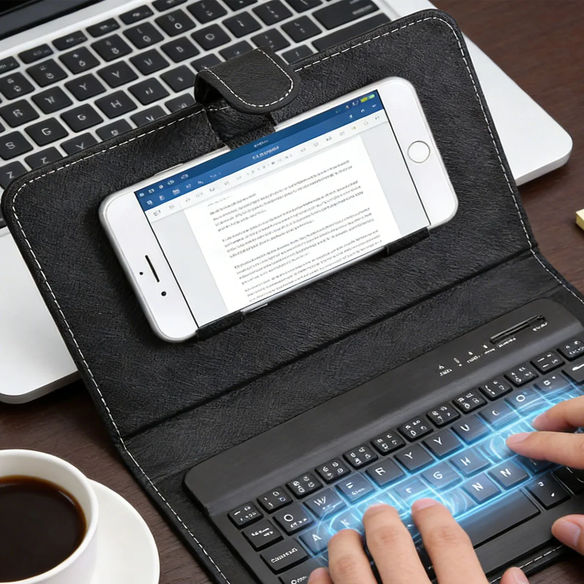 

Mobile Wireless Bluetooth Keyboard Protective Case, Leather Cover (excluding Phone and Keyboard)