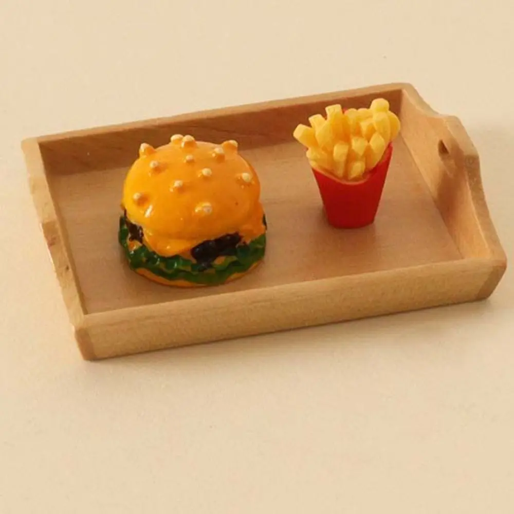 Decoração de cena simular casa de bonecas mini batatas fritas moda adorável hambúrguer em miniatura kawaii bonito foto adereços