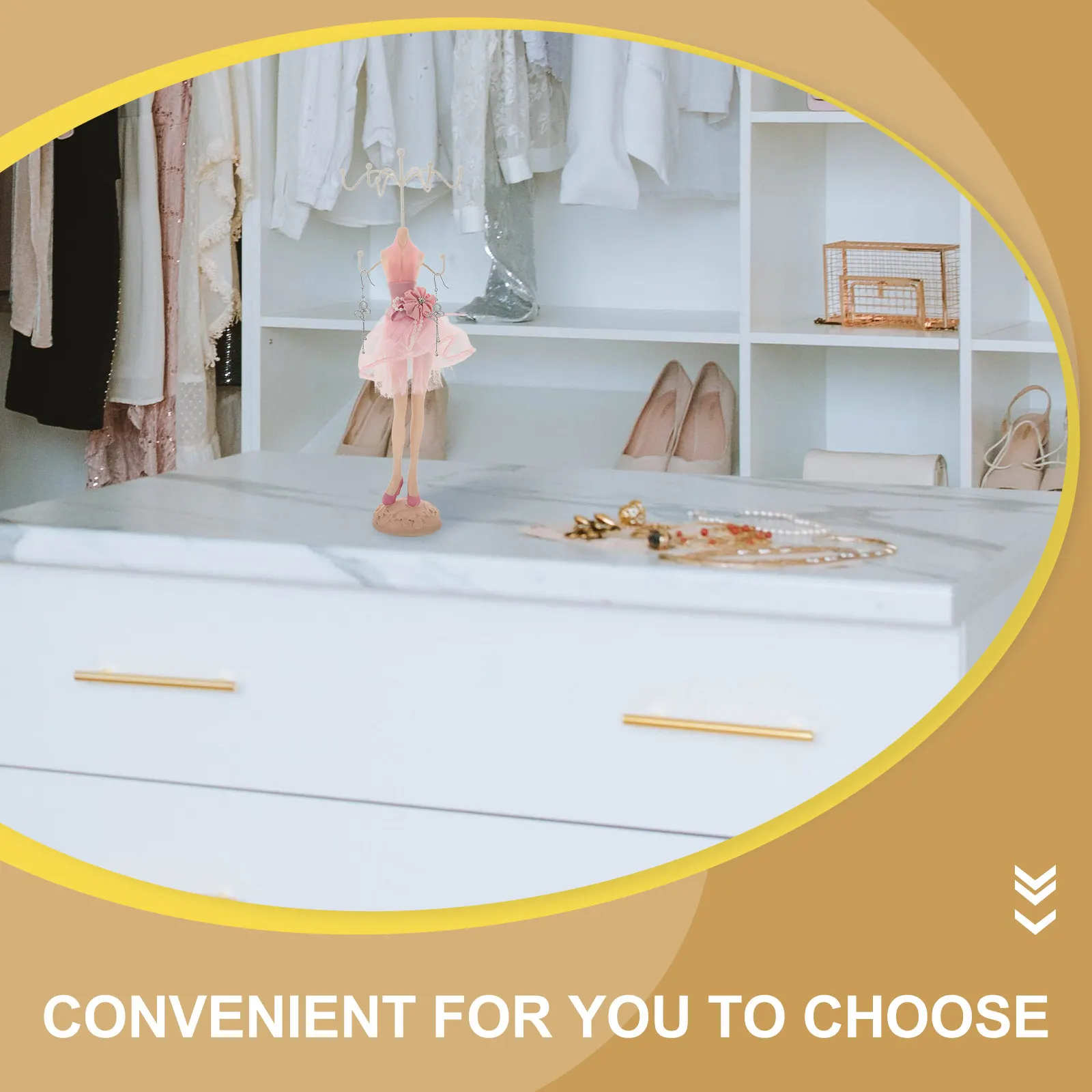 

Modern Jewelry Stand Organizer for Necklace Earring Bracelet Ring Display Compact Jewelry Display Stand for Dressing Table