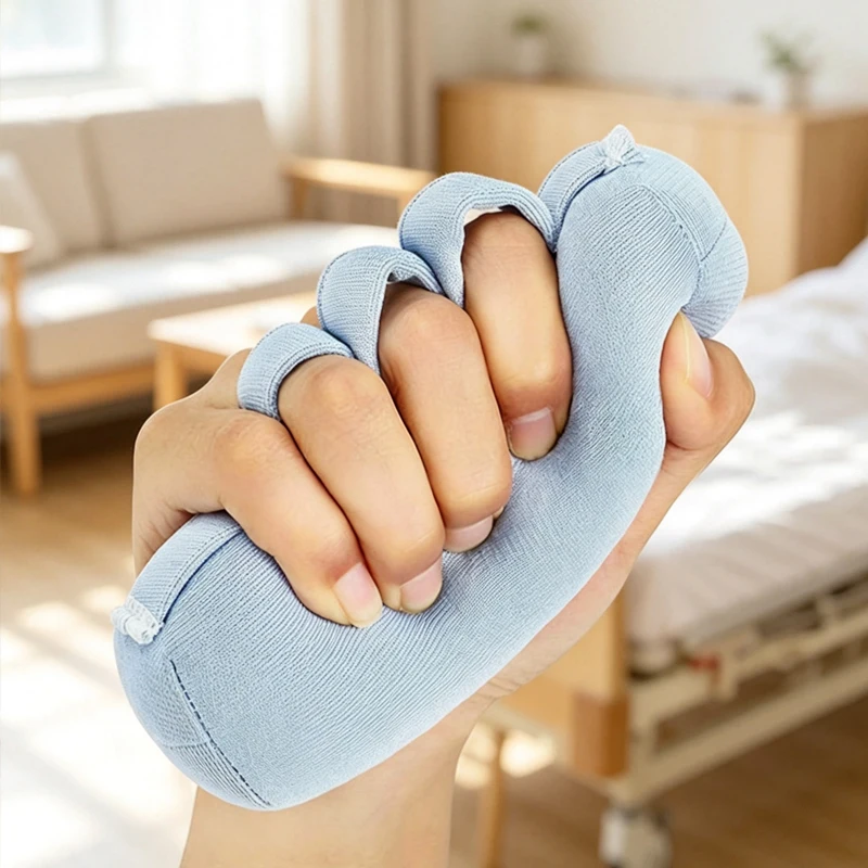 Palm Grip Hand Contracture Cushion Sweat Resistant Washable Finger Splitter Palm Cushion for Paralyzed Elderly Patients