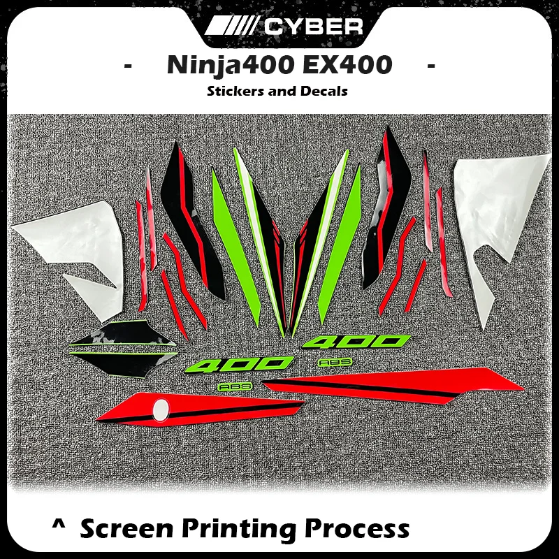 OEM Replacement Fairing Decal Sticker Kit for Kawasaki Ninja 400 EX400 2018-2024 Full Version 18 19 20 21 22 23 24