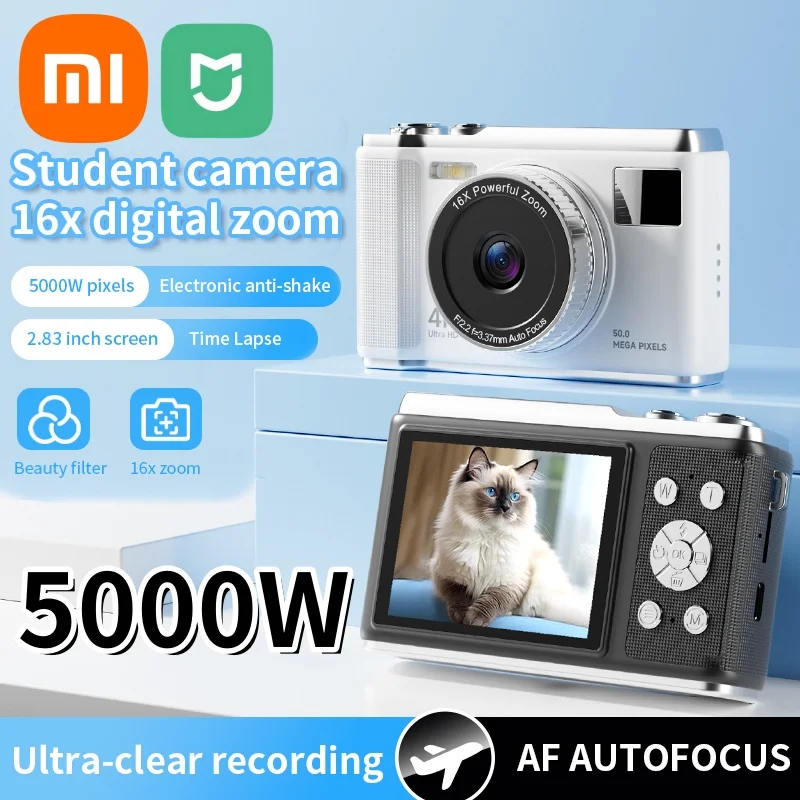 Xiaomi 4K Digital Camera CCD Student Camera HD 5000W Pixel Ultra-thin Lightweight Portable Card Camera Entry-level Camera