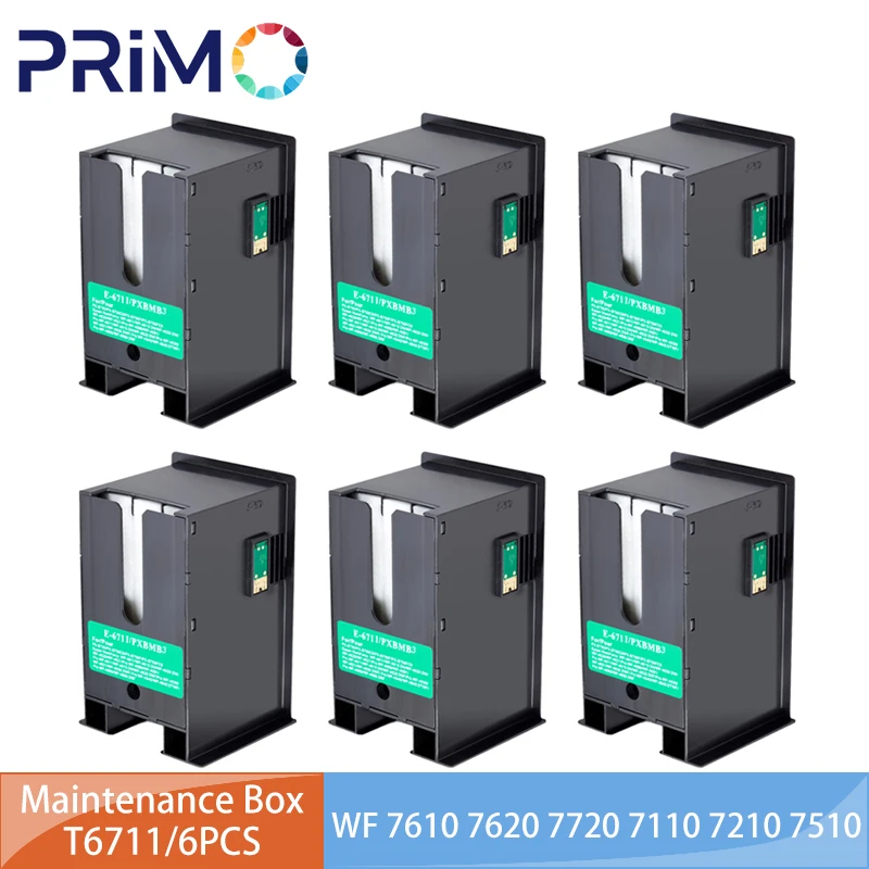 

6 шт., резервуар для Epson WF 7720 7110 7210 7510 7615 7710 7715 7610 7620 3010 3520 3530 3540