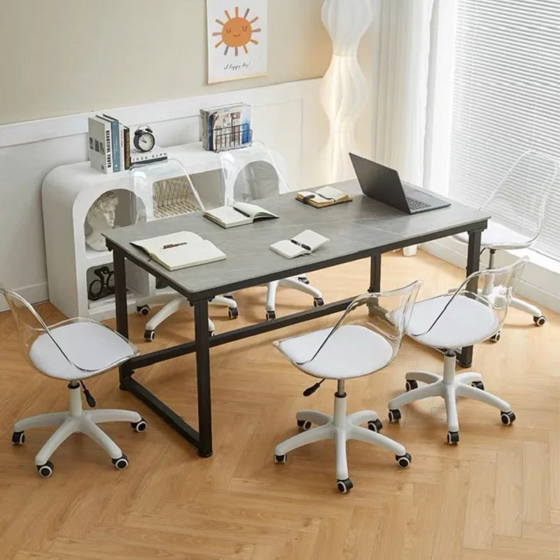 Transparent Computer Chair Rotary Wheel Lifting Family Makeup Chair Simple Small Space Office Chair Study Chair Leisure Chair