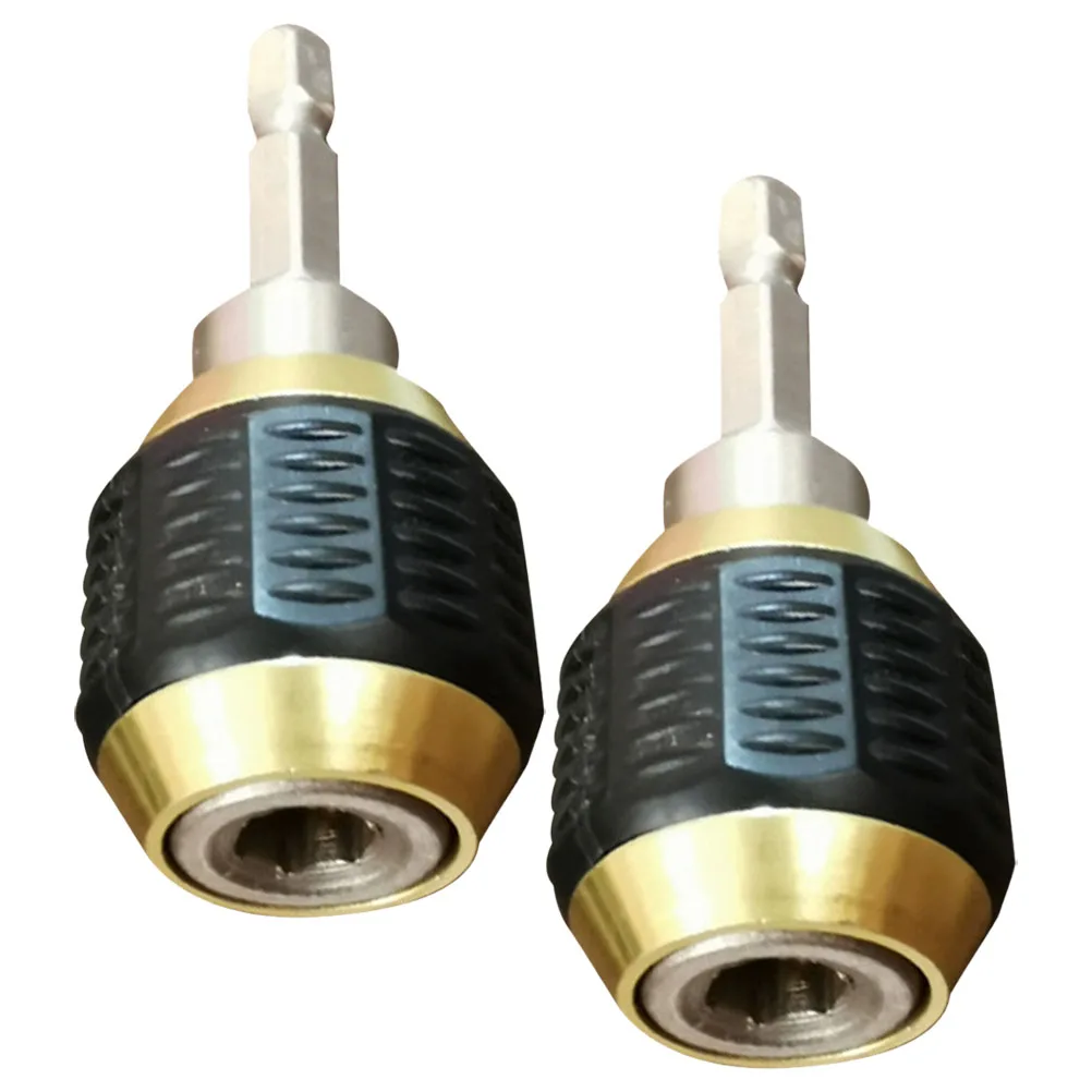 

2pcs Impact Drill Socket Adapters Fast Change 1/4 Hex Keyless Chuck Metal Tool Accessories Garage Home Socket Holder Drill Bit