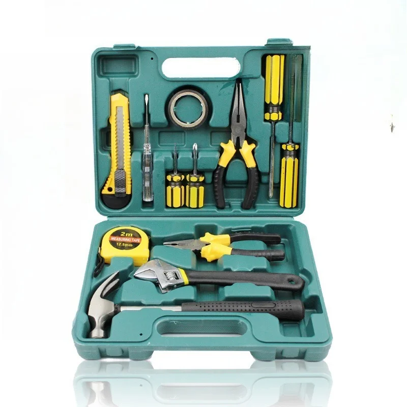 Household Electrician Tool Kit Multifunctional Hardware Set With Hammer Wrench Test Pen For Home Daily Repair Maintenance Work