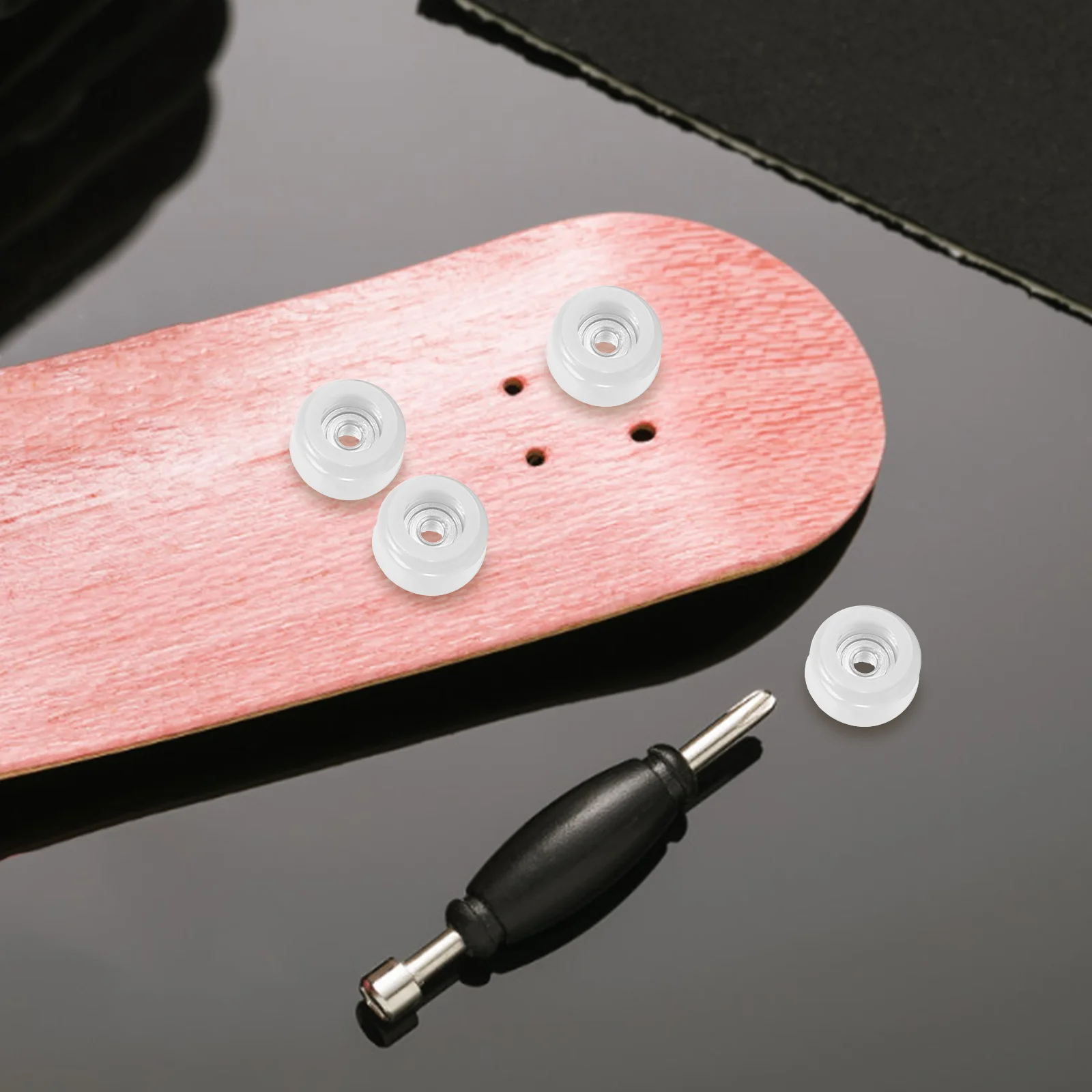 

4Pcs Fingerboard Trucks Simulation Skate Roller Fingertip Movement Stress Relief Educational Finger Plaything