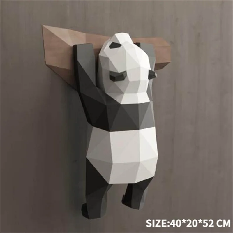 Panda Paper Model Art Creative Sculpture Home Decor Hallway Party Wall Decorations Papercraft 3D DIY Puzzles Hand Made Toys Prop