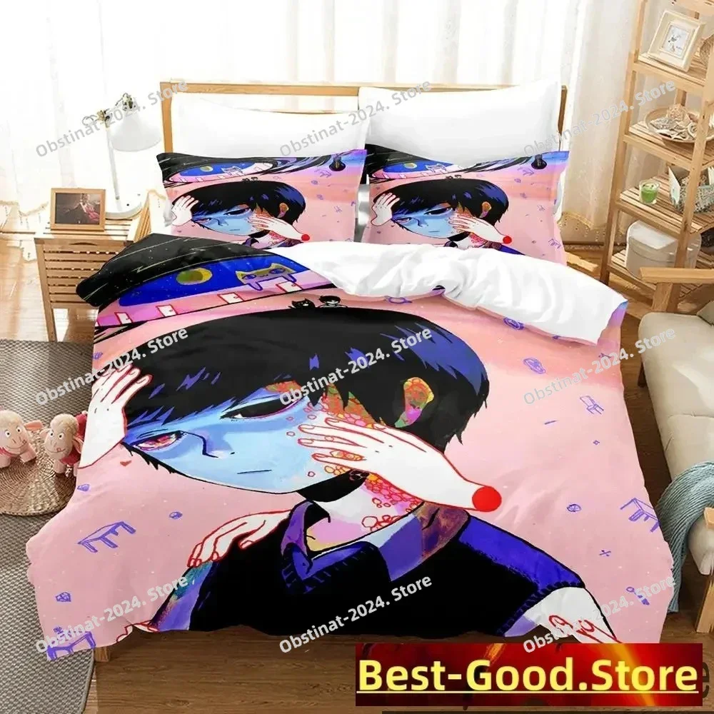

3D Print Anime Omori Bedding Set Boys Girls Twin Queen King Size Duvet Cover Pillowcase Bed boys Adult Home Textileextile