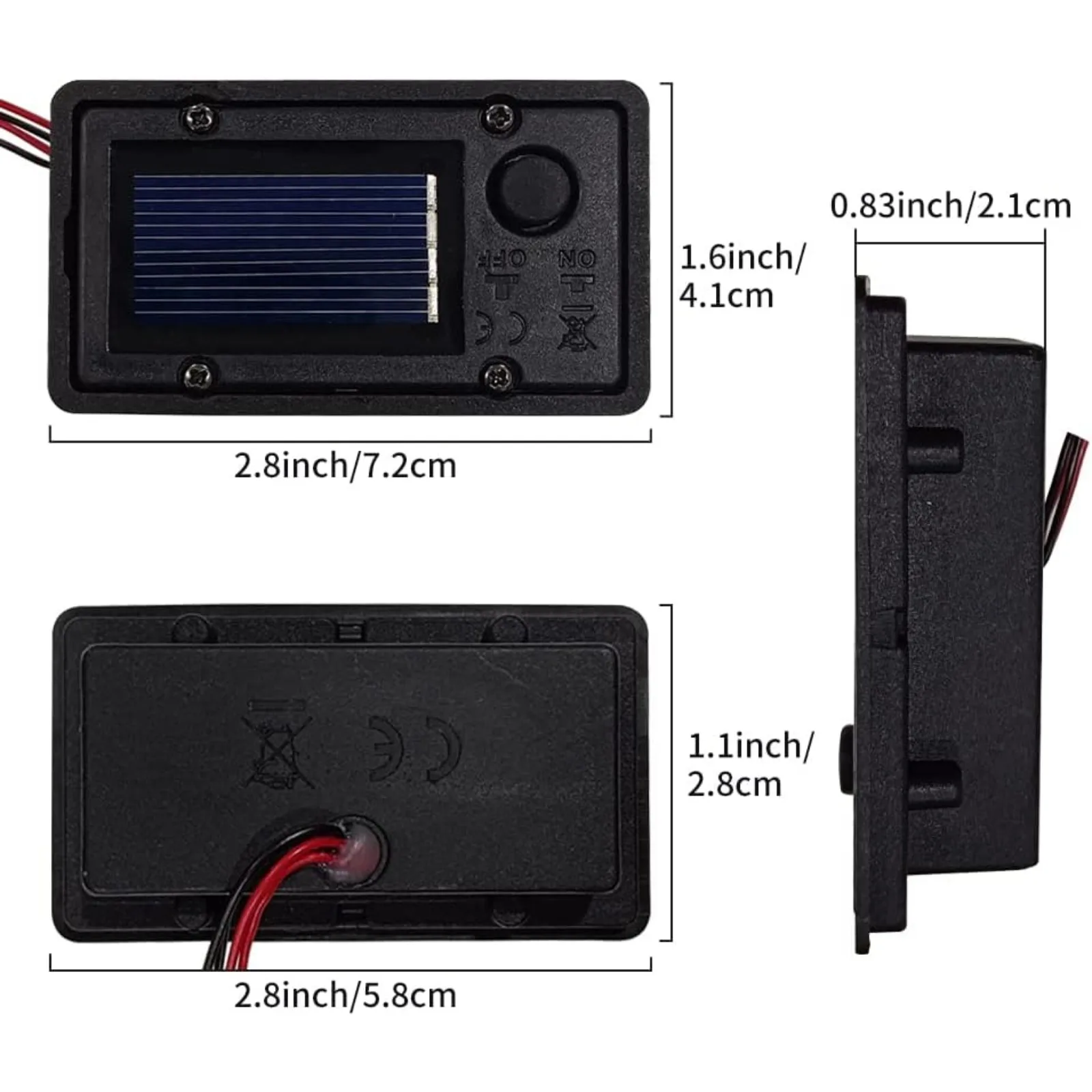 2pcs Battery Box Solar Lantern Light Replacement Parts Top for Outdoor Lanterns Container Lantern Led Accessories(7.2cm/2.8in)