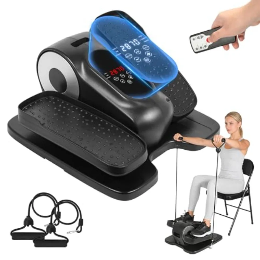 

Under Desk Elliptical Machine, Leg Exerciser as Seen on TV for Senior, Portable Quiet Seated Pedal Exerciser with Remote Contro