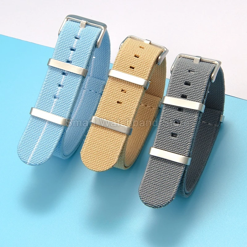 ​ ​ ل رولكس الأسود الغواصة سايكو المواطن ميدو عالية الكثافة النسيج النايلون حزام الساعات مكافحة المليون مربع مشبك أحمر رمادي أزرق ​ ​