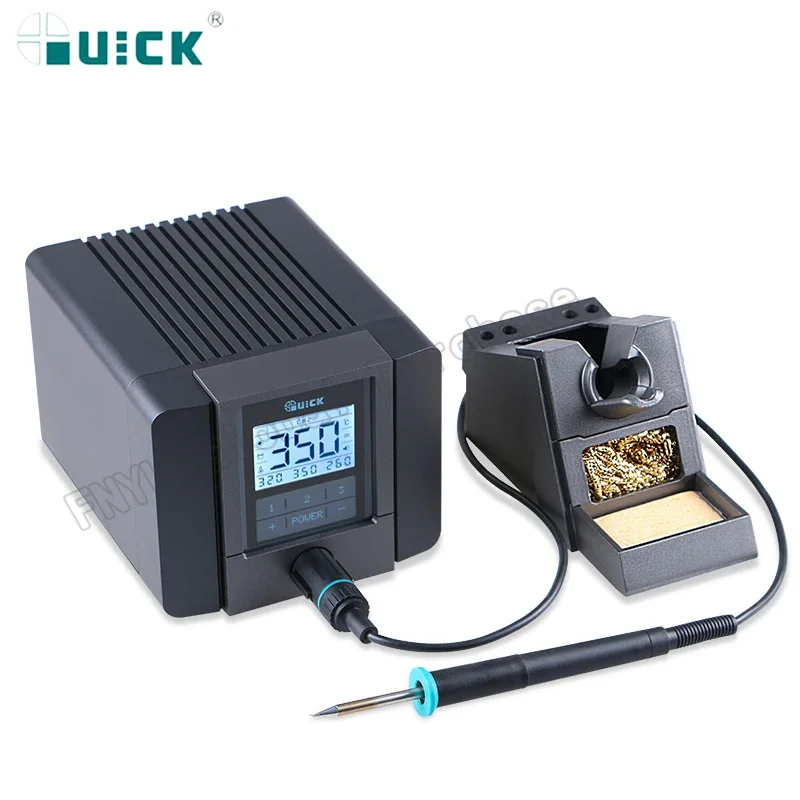 Stazione di saldatura senza piombo QUICK TS1200A a riscaldamento rapido, controllo computerizzato, con punte della serie TSS02
