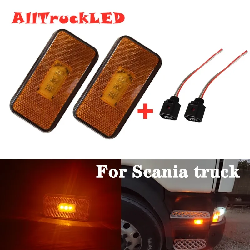 2/4/6/8/10Pcs 3LED Side Marker Light For Scania G P R Truck