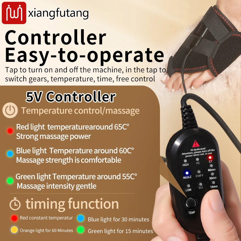 مدلك قدم للعلاج بالضوء الأحمر - 3 تروس للحرارة والاهتزاز، يخفف آلام مشط القدم، يساعد على التعافي الرياضية، لمحبي اللياقة البدنية وكبار السن