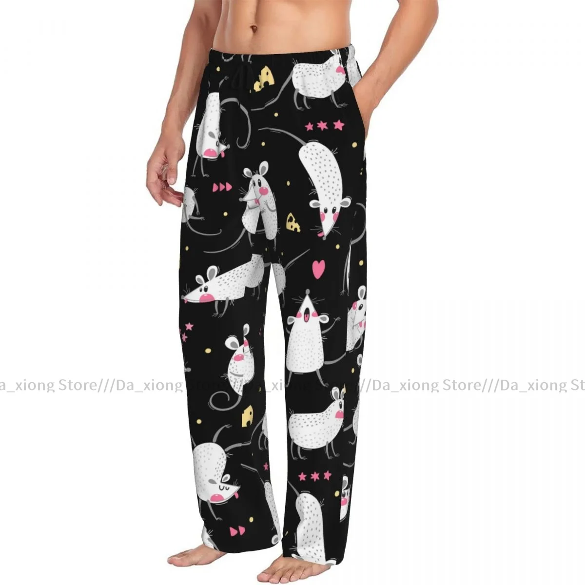 Men Sleep Bottoms Male Lounge Trousers Men's Cute Rats Funny Mice Pajama Pants