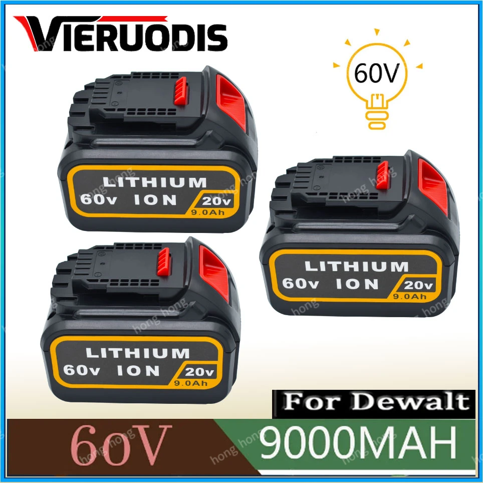 

for Dewalt 20V 60V 9.0Ah MAX Replacement BatteryDCB606 DCB609 DCB205 DCB204 DCB206 DCB209 Power Screwdriver Tools Batteries